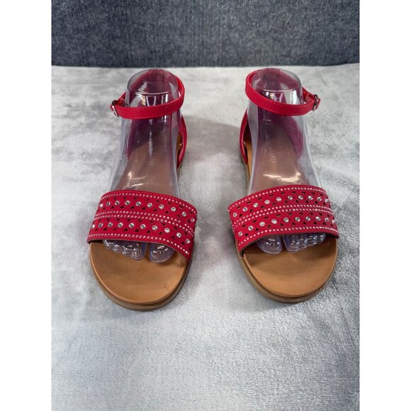 Andiamo Women's shoes 8M red strap sandels with rhinestones - Picture 9 of 16